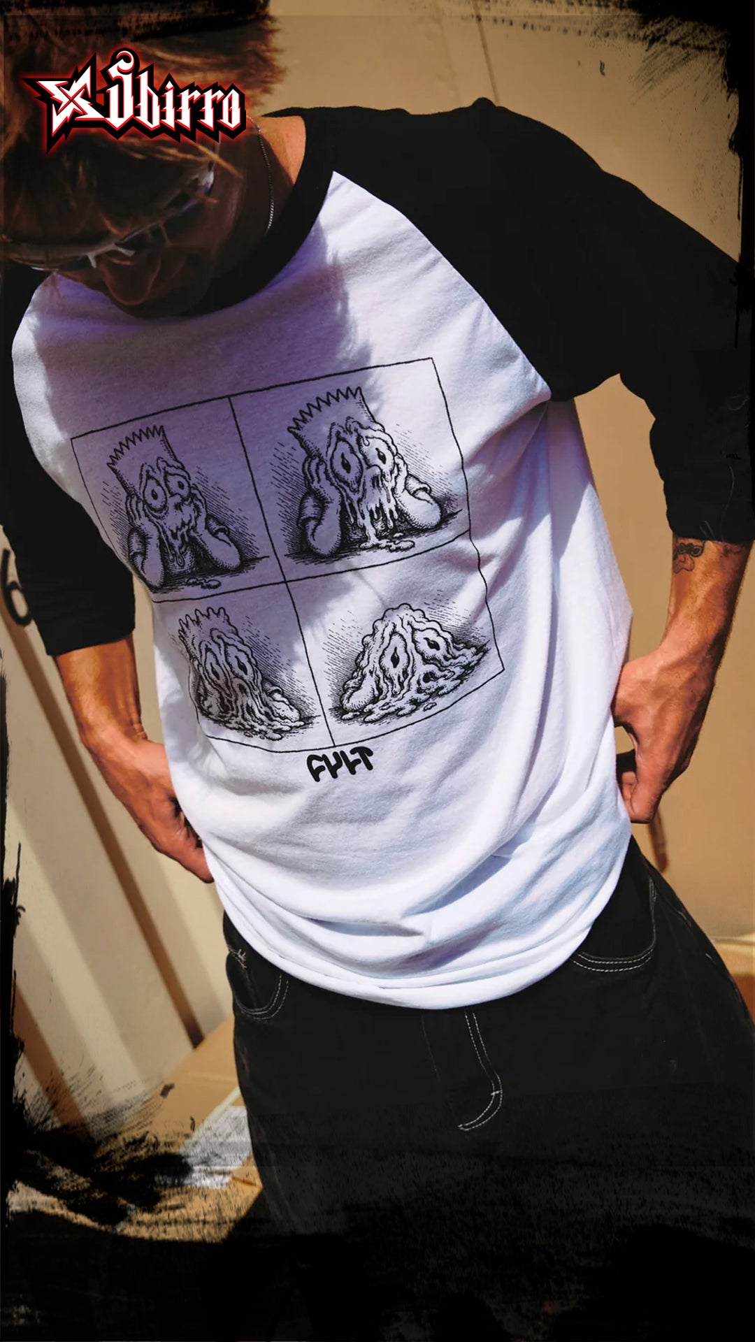 CAMISETA 3/4 MELTED RAGLAN